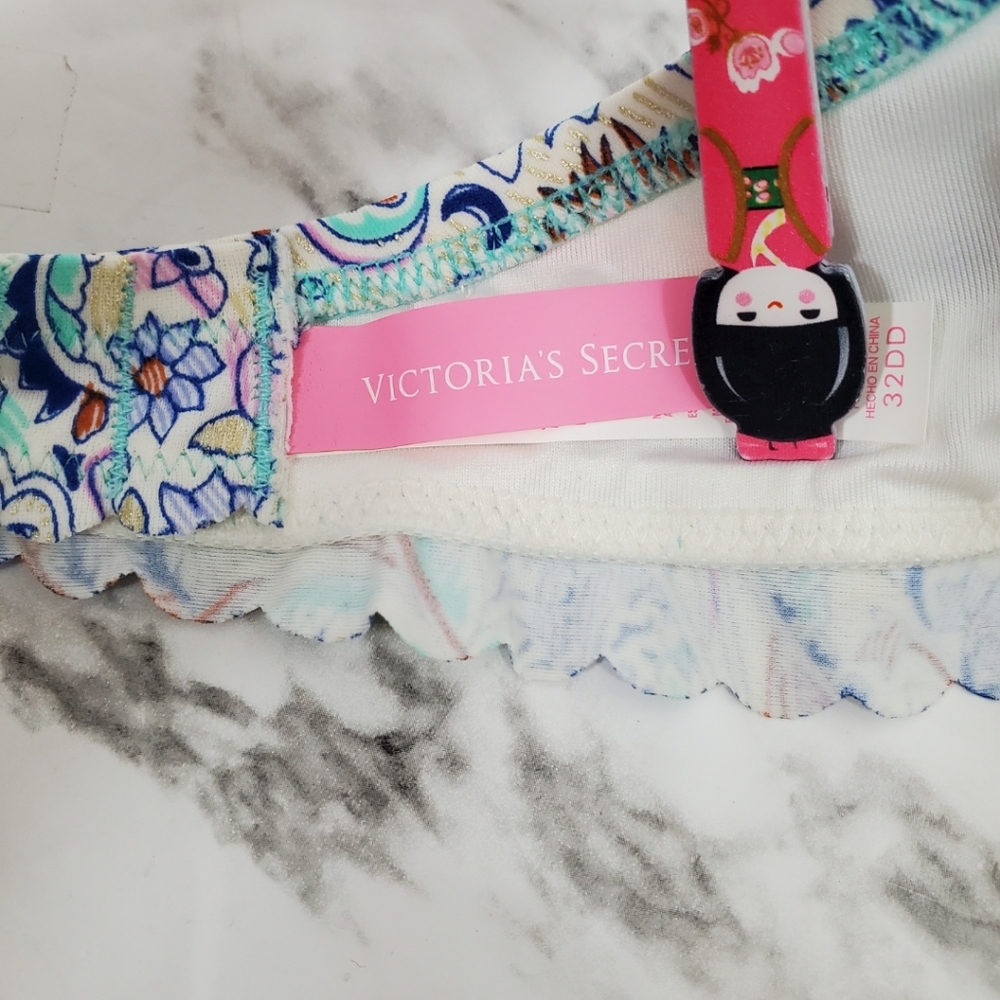 Victoria's Secret Bikini Set Blue Paisley Top - Picture 6 of 11